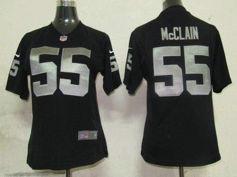 Nike nfl black Game Women Jerseys Oakland Raiders 55 McCLAIN Authentic